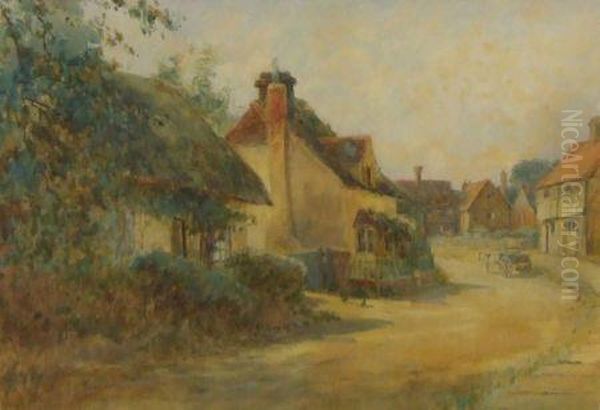 Street Scene With Horse And Cart Oil Painting by Clara Knight