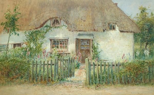 A Country Cottage Oil Painting by Clara Knight