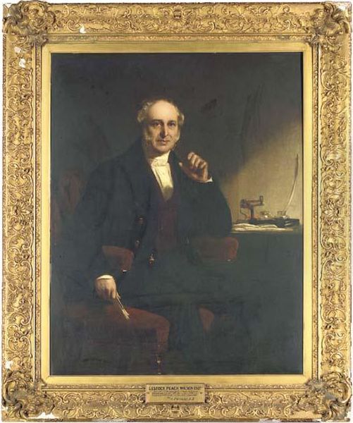 Portrait Of Lestock Peach Wilson, Seated, Three-quarterlength Oil Painting by John Prescott Knight