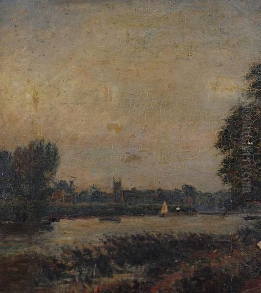 Twickenham Church Oil Painting by John William Buxton Knight