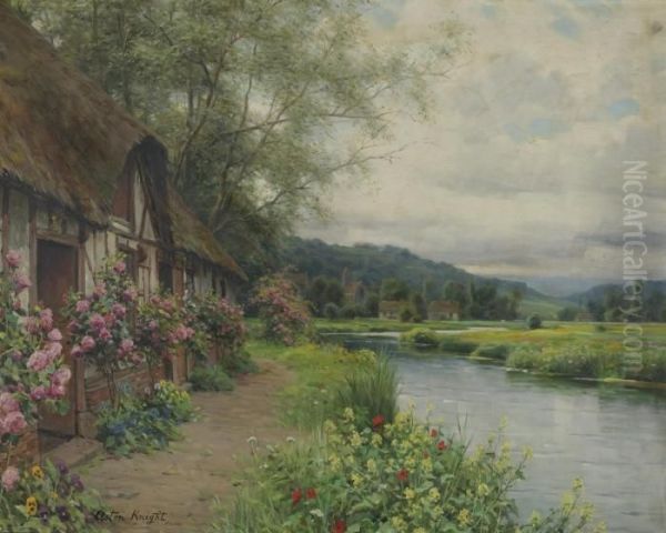 Cottage At Beaumont-le-roger Oil Painting by Louis Aston Knight