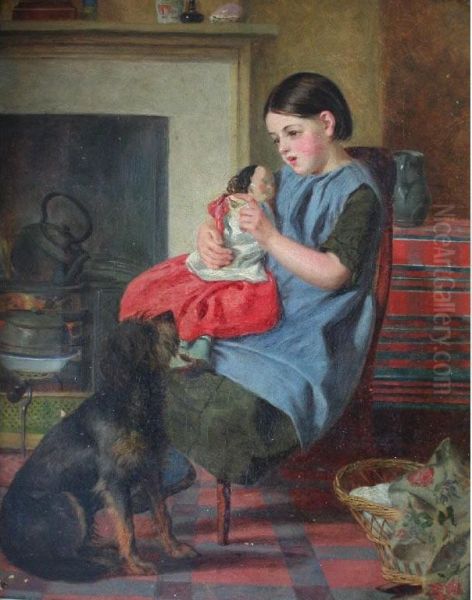 The Young Mother Oil Painting by William Henry Knight