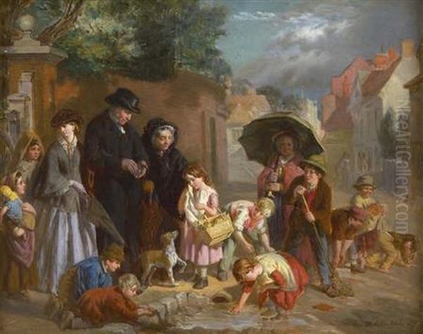 The Orphan's Mite Oil Painting by William Henry Knight