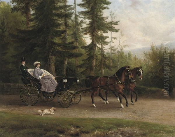 A Day Out Oil Painting by Joseph Augustus Knip