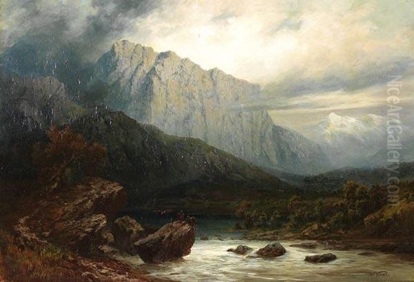 Berglandschaft Oil Painting by Waldemar Knoll