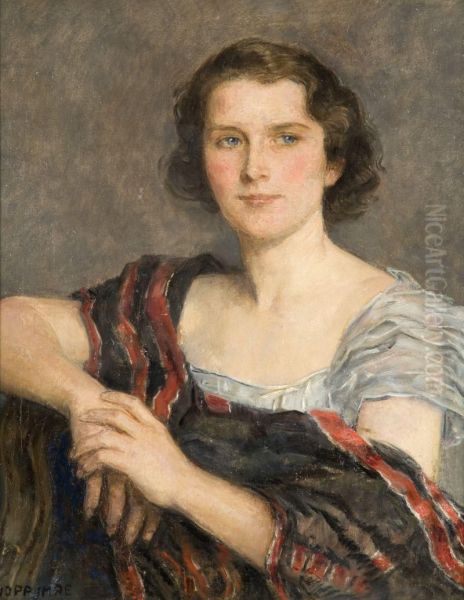 Portrait De Femme Oil Painting by Imre, Emerich Knopp