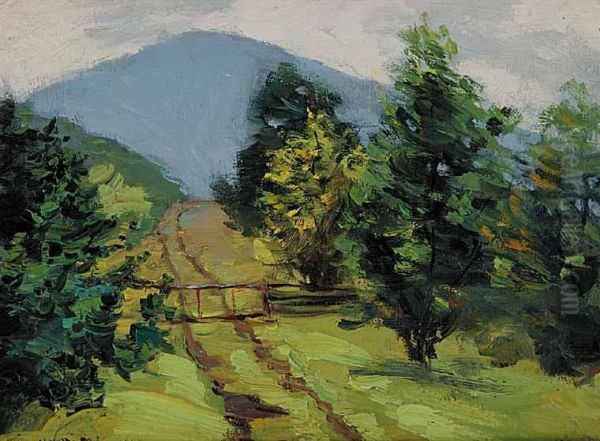 Untitled - Spring Landscape Oil Painting by Elizabeth Mcgillivr. Knowles