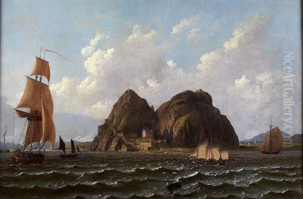 Shipping Off Dumbarton Rock Oil Painting by John Knox