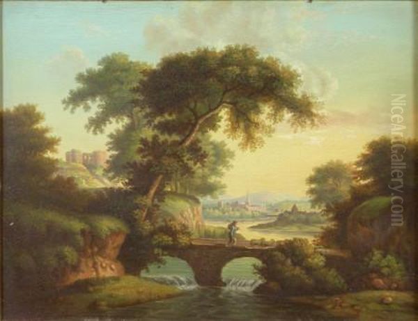 River Landscape Oil Painting by John Knox