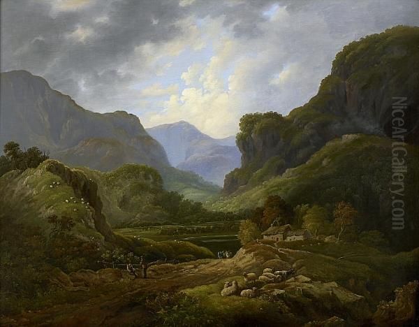 Lake District Scene Oil Painting by John Knox