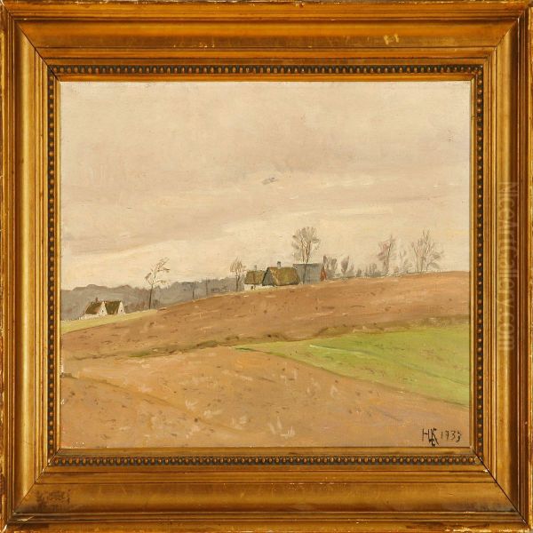 Autumn Landscape Oil Painting by Hans Knudsen