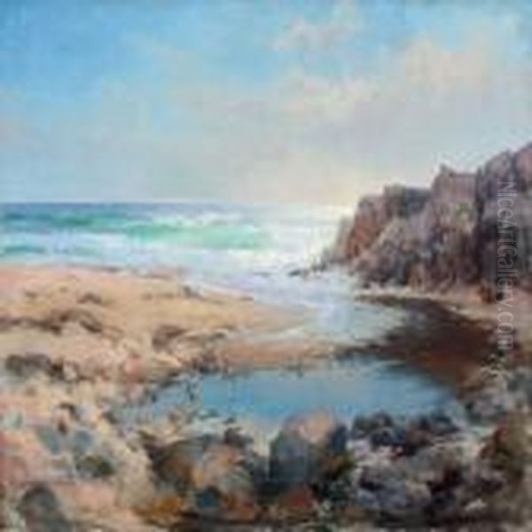 French Coastel Scenry Oil Painting by Peder Knudsen