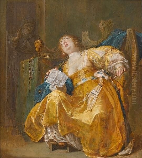 Sophonisba With Masinissa's Letter Oil Painting by Nikolaus Knupfer