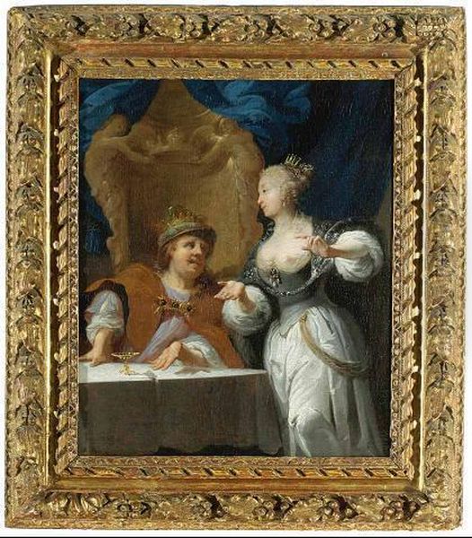 Bathseba Bittet David Um Die Krone Fur Salome. Oil Painting by Nikolaus Knupfer