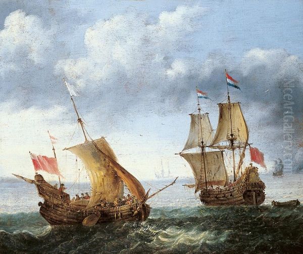 Marine Bei Ruhigem Wetter Oil Painting by Jacob Knyff