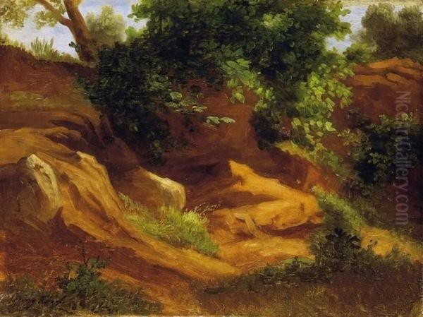 Forest Scene Oil Painting by Georg Kobel