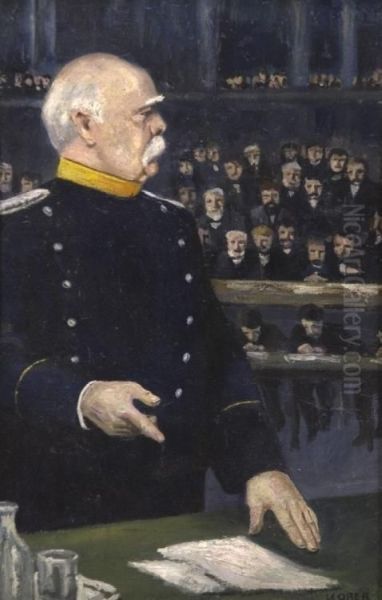 Otto Von Bismarck Im Plenalsaal Oil Painting by Leo Kober