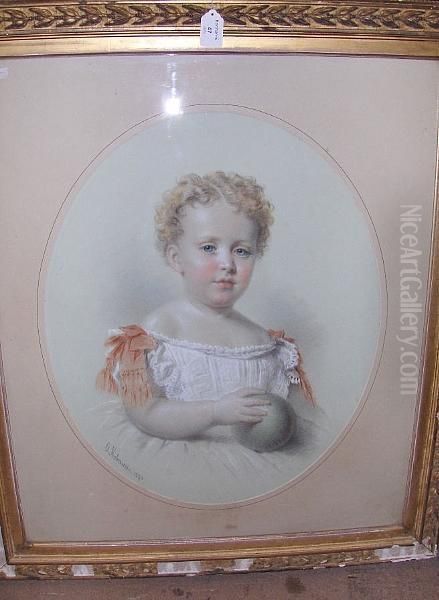 Portrait Of Hrh Prince Albert As A Child Oil Painting by Georg Koberwein