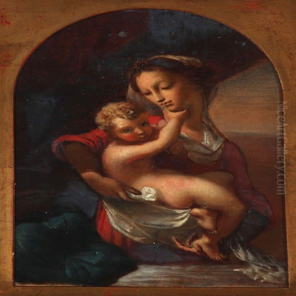 Madonna And Child Oil Painting by Christen Kobke