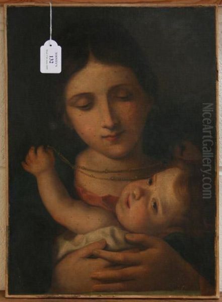 Madonna And Infant Christ Child Oil Painting by Christen Kobke