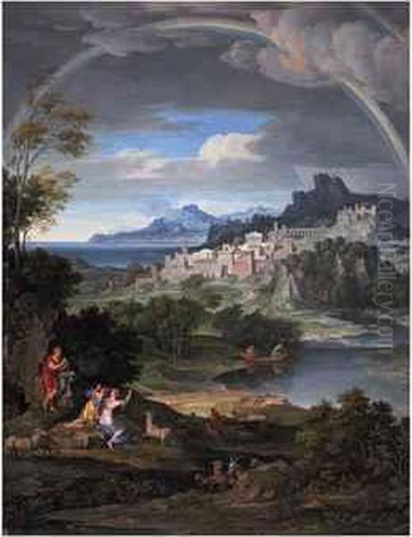 Heroische Landschaft Mit Regenbogen Oil Painting by Joseph Anton Koch