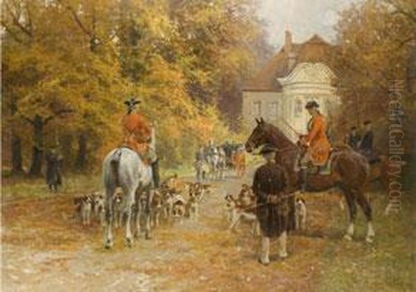 Ausritt Zur Parforce-jagd Oil Painting by Georg Koch