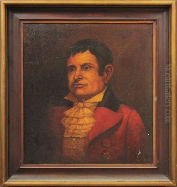 Portrait Of A Man In Red Coat And Ruffled Collar Oil Painting by Georg Karl Koch