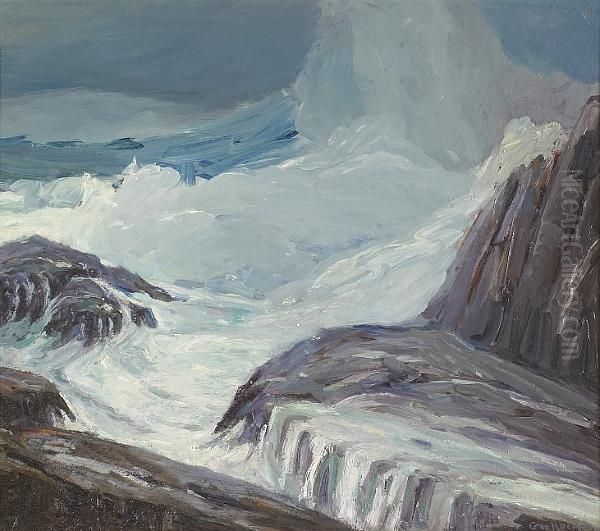 Stormy Sea And White Water by George Joseph Koch