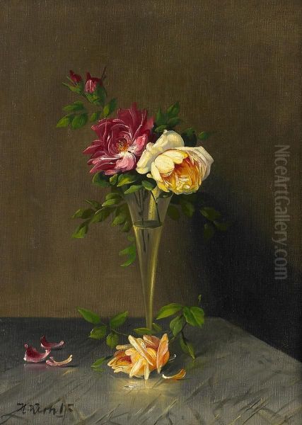 Blumenstillleben Mit Pfingstrosen Oil Painting by Hermann Koch