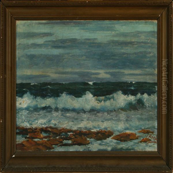 Breakers Oil Painting by Johan Koch