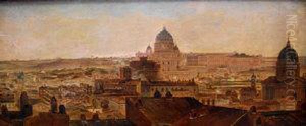 View Of The Vatican And Rome by Johann Georg Koch