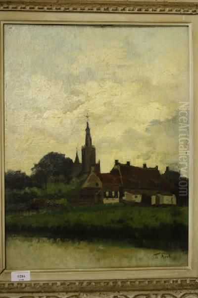 Kerkdorp Oil Painting by Theodor Koch