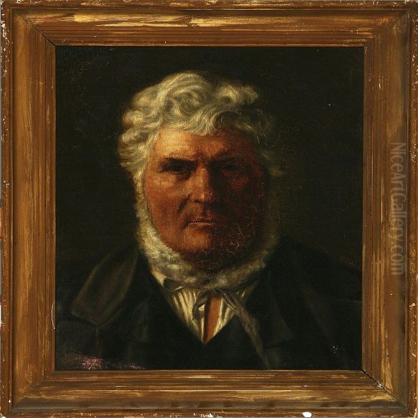 Man With White Hair And Beard Oil Painting by Hans Christian Koefoed