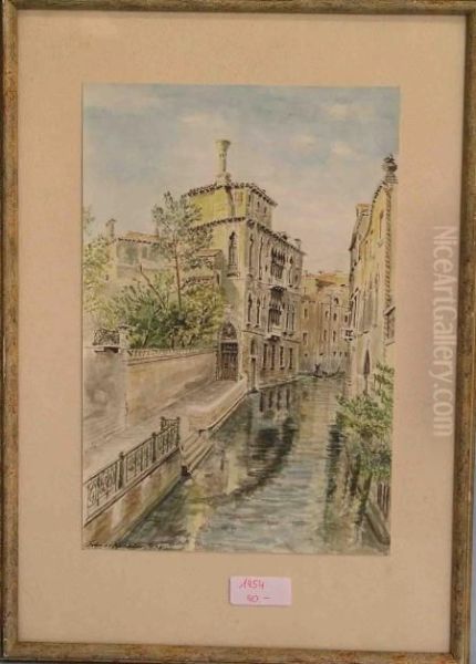 Venedig - Alte Palaste Am Canale Oil Painting by Paul R. Koehler