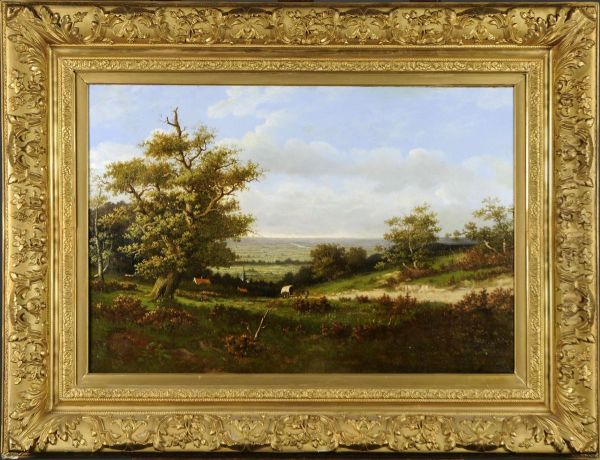 Carriole Sur Le Chemin Oil Painting by Barend Cornelis Koekkoek