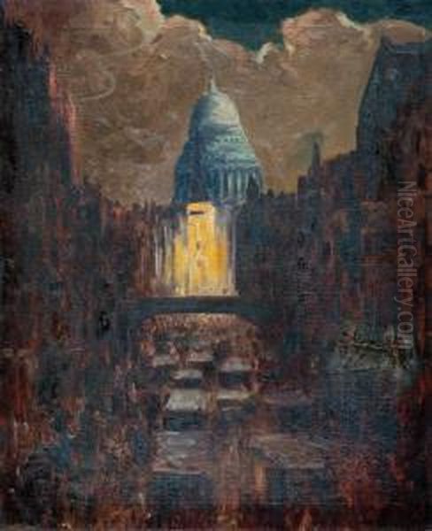 Saint Paul````s From Ludgate Hill Oil Painting by Stephen Robert Koekkoek