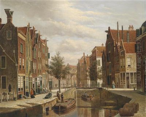 View Of A City Oil Painting by Willem Koekkoek