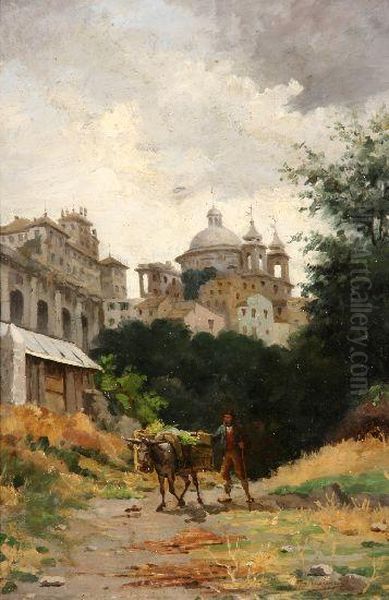 Veduta Romana Oil Painting by Romolo Koelman