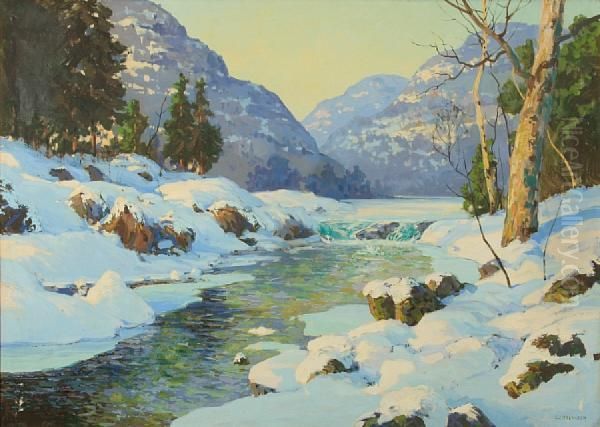 Winter Landscape Oil Painting by Walter Koeniger