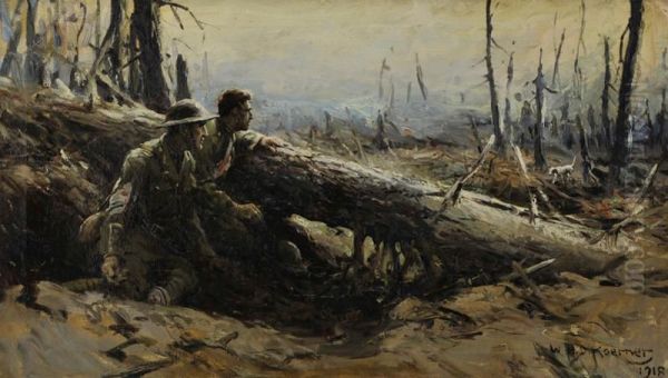 Here And There He Ran Oil Painting by William Henry Dethlef Koerner