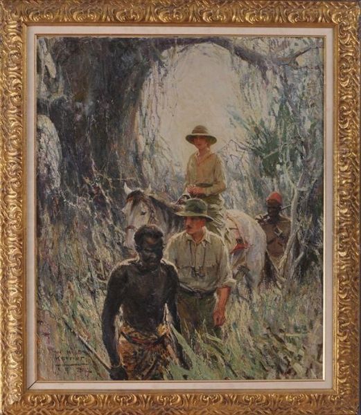 In The Jungle Oil Painting by William Henry Dethlef Koerner