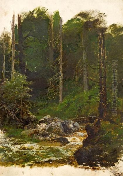 Waldstudie Oil Painting by Alexander Max Koester