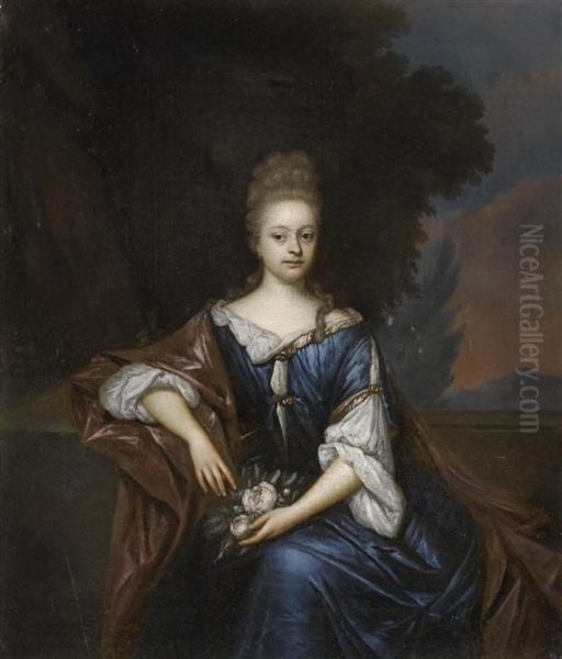 Portrait Of A Noblewoman. Oil Painting by Roloef Koets