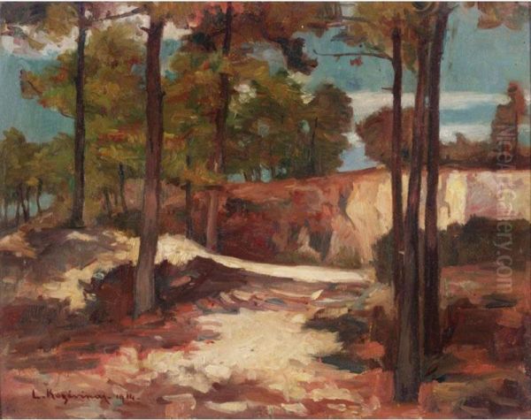 An Autumn Landscape Oil Painting by Lykourgos Lic Kogevinas /