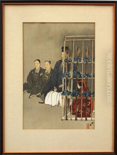 A Scene From A Noh Drama Oil Painting by Tsukioka Kogyo