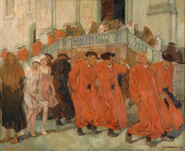 Die Roten Rocke Des Collegium Germanicum. Oil Painting by Hans Kohlschein