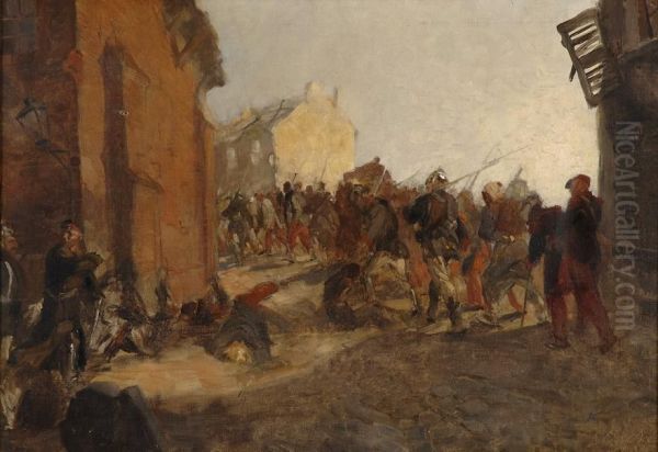 Szene Aus Dem Ersten Weltkrieg. Oil Painting by Hans Kohlschein