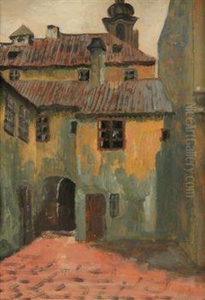 From Old Prague Oil Painting by Adolf Kohn