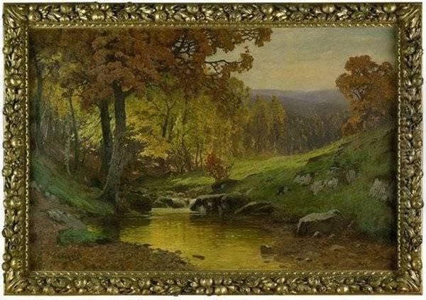 Herbstzauber Im Ilsetal Oil Painting by Heinrich Kohnert