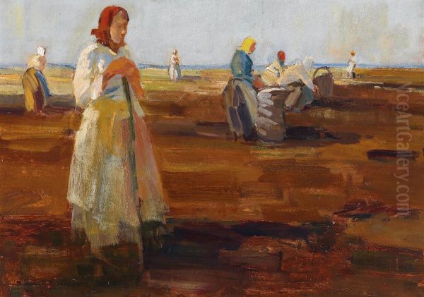 Potato Harvest Oil Painting by Demeter Koko